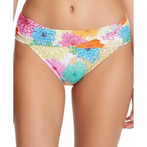 Bleu Rod Beattie Floral Fresh Picks Sarong Bikini Bottom Size 6 White New
